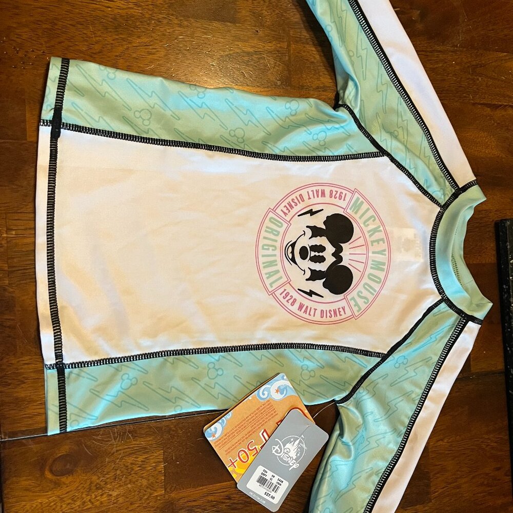 NWT Disney Mickey Mouse swim shirt Rashgaurd sz 5/6 boy or girl